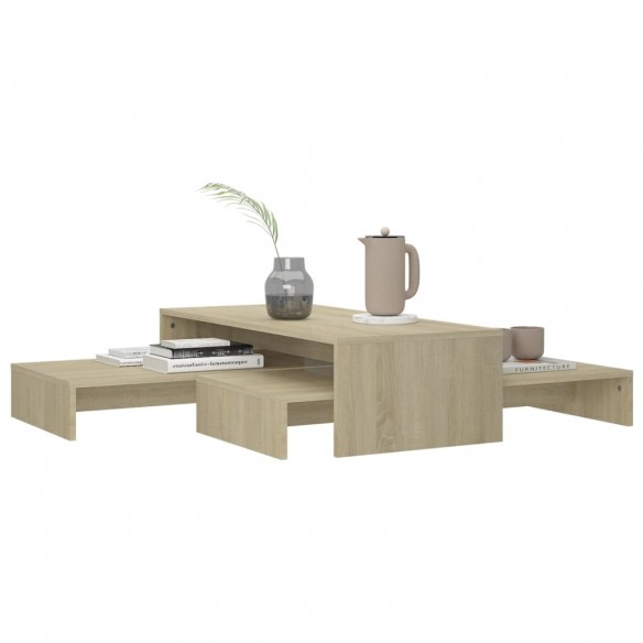 Set tables basses gigognes Chêne 100x100x26,5 cm Aggloméré