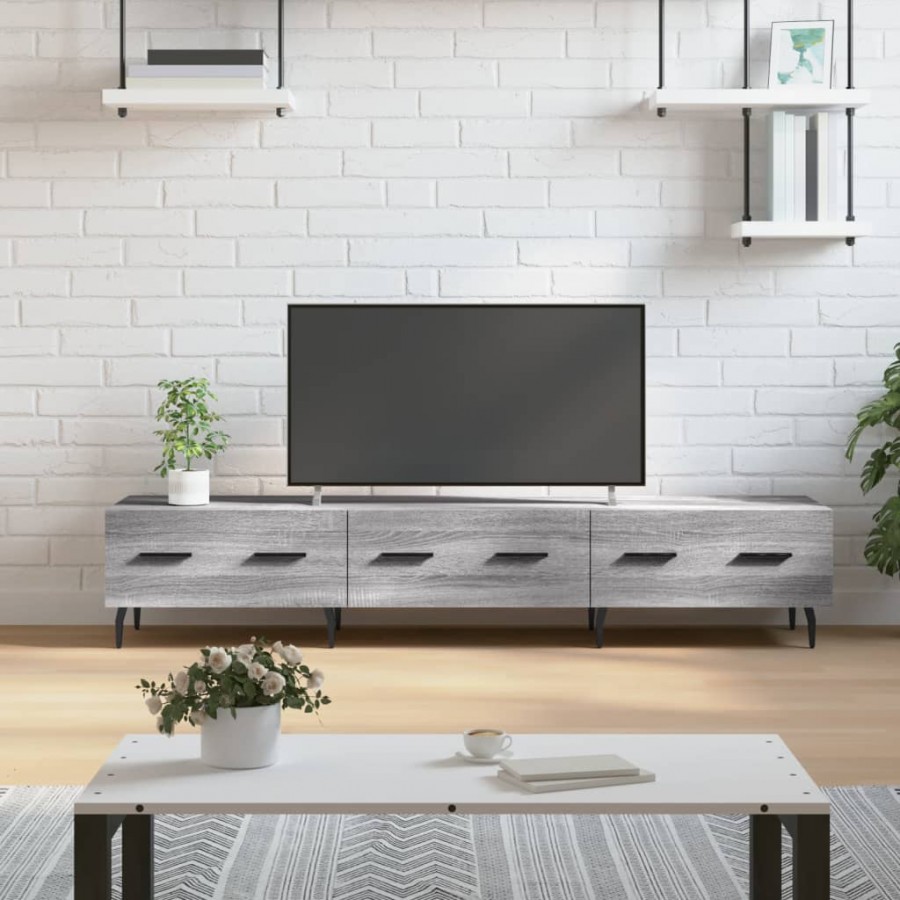 Meuble TV sonoma gris 150x36x30 cm bois d'ingénierie