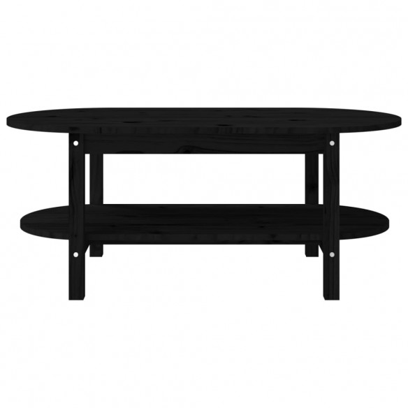 Table basse Noir 110x55x45 cm Bois massif de pin