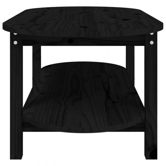 Table basse Noir 110x55x45 cm Bois massif de pin