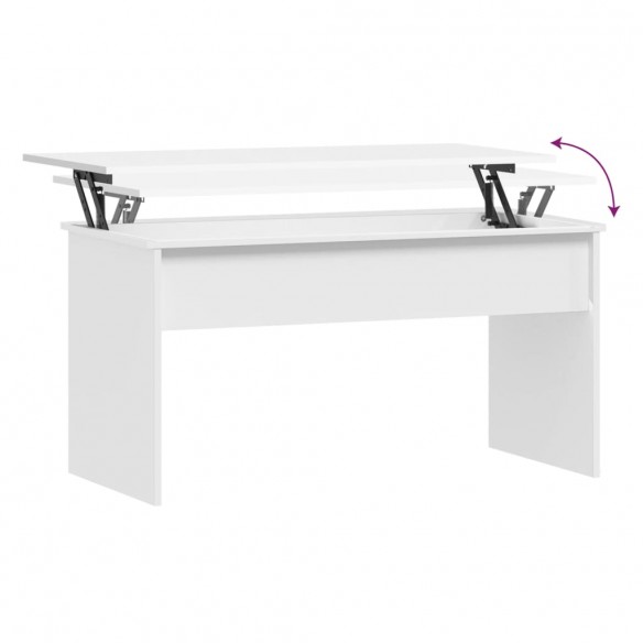 Table basse Blanc 102x50,5x52,5 cm Bois d'ingénierie
