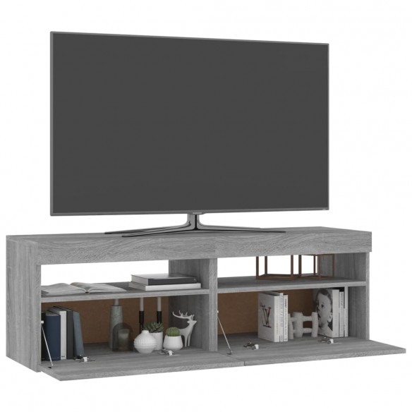 Meubles TV 2 pcs avec lumières LED Sonoma gris 60x35x40 cm