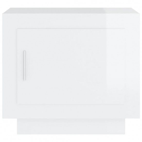 Table basse Blanc brillant 51x50x45 cm Bois d'ingénierie