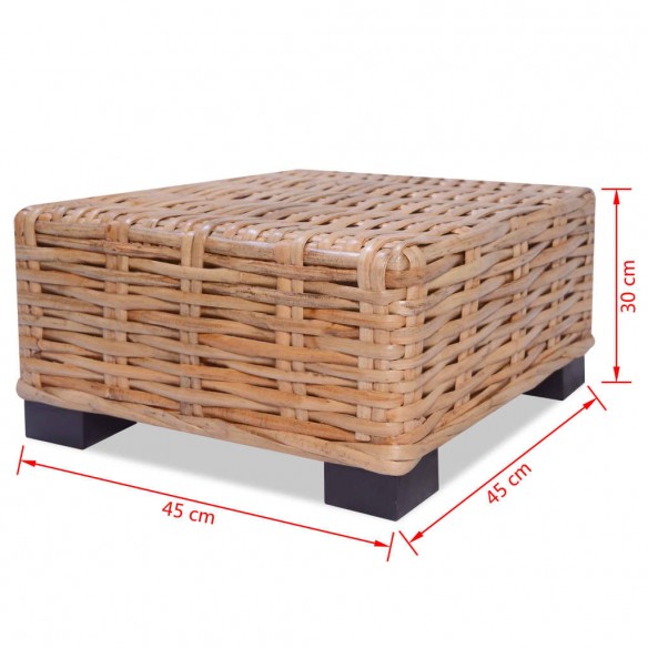 Table basse Rotin naturel 45 x 45 x 30 cm