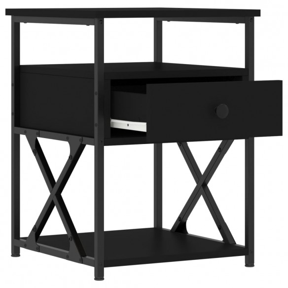 Tables de chevet 2 pcs noir 40x42x55 cm bois d’ingénierie