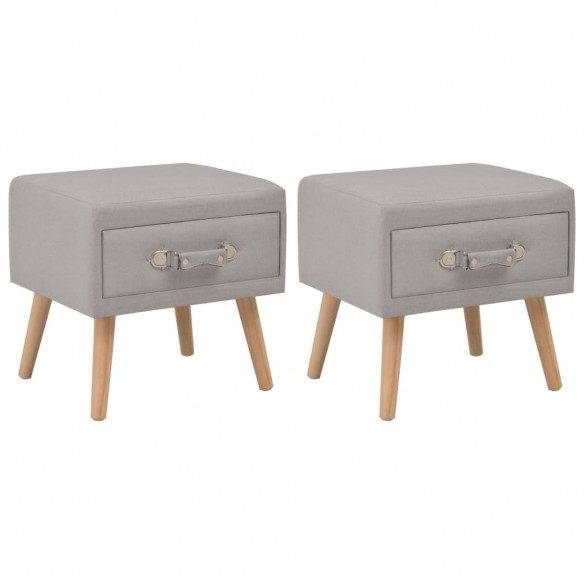 Tables de chevet 2 pcs Gris 40x35x40 cm Tissu