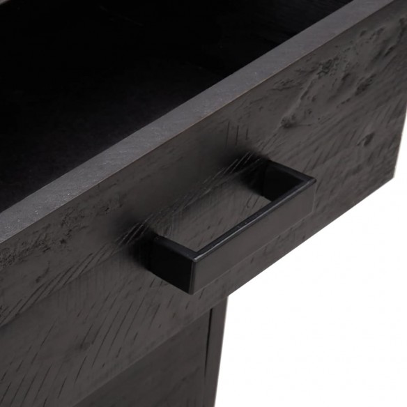 Table de chevet Noir 40x30x55 cm Bois de pin massif