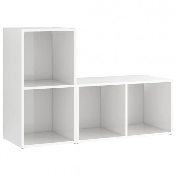 Meubles TV 2 pcs Blanc brillant 72x35x36,5 cm Aggloméré