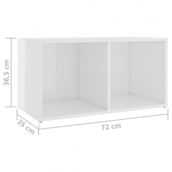 Meubles TV 2 pcs Blanc brillant 72x35x36,5 cm Aggloméré