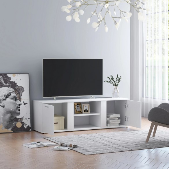 Meuble TV Blanc 120x34x37 cm Aggloméré