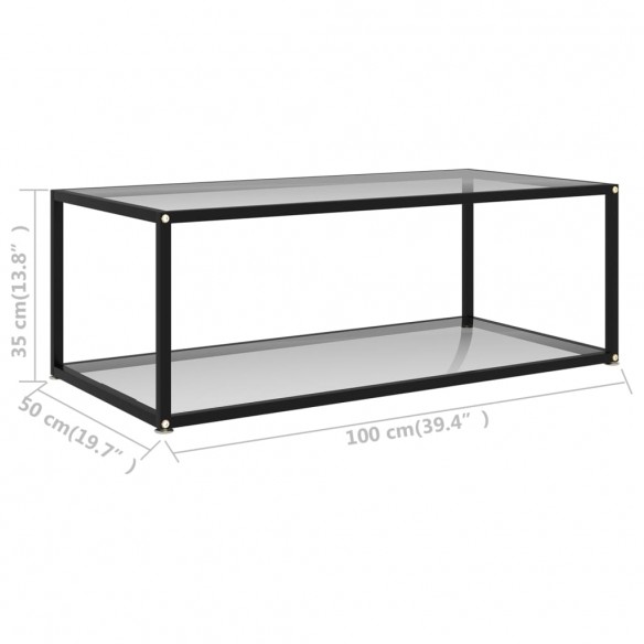 Table basse Transparent 100x50x35 cm Verre trempé