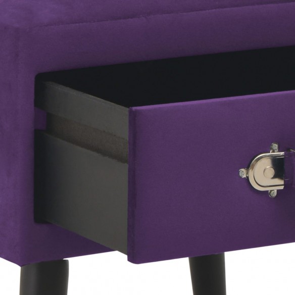 Table de chevet Violet foncé 40x35x40 cm Velours