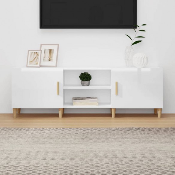 Meuble TV Blanc brillant 150x30x50 cm Bois d'ingénierie