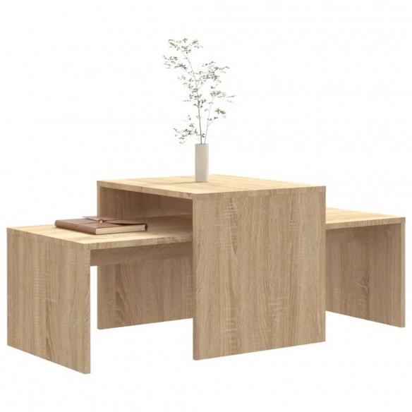 Ensemble de tables basses Chêne sonoma 100x48x40 cm Aggloméré