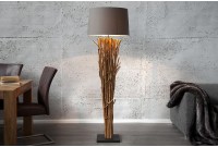 Lampadaire 175 cm en bois flotté coloris marron