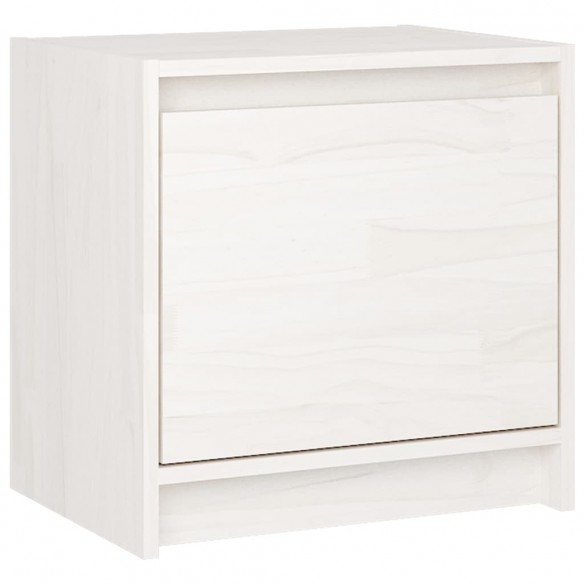 Table de chevet Blanc 40x30,5x40 cm Bois de pin massif