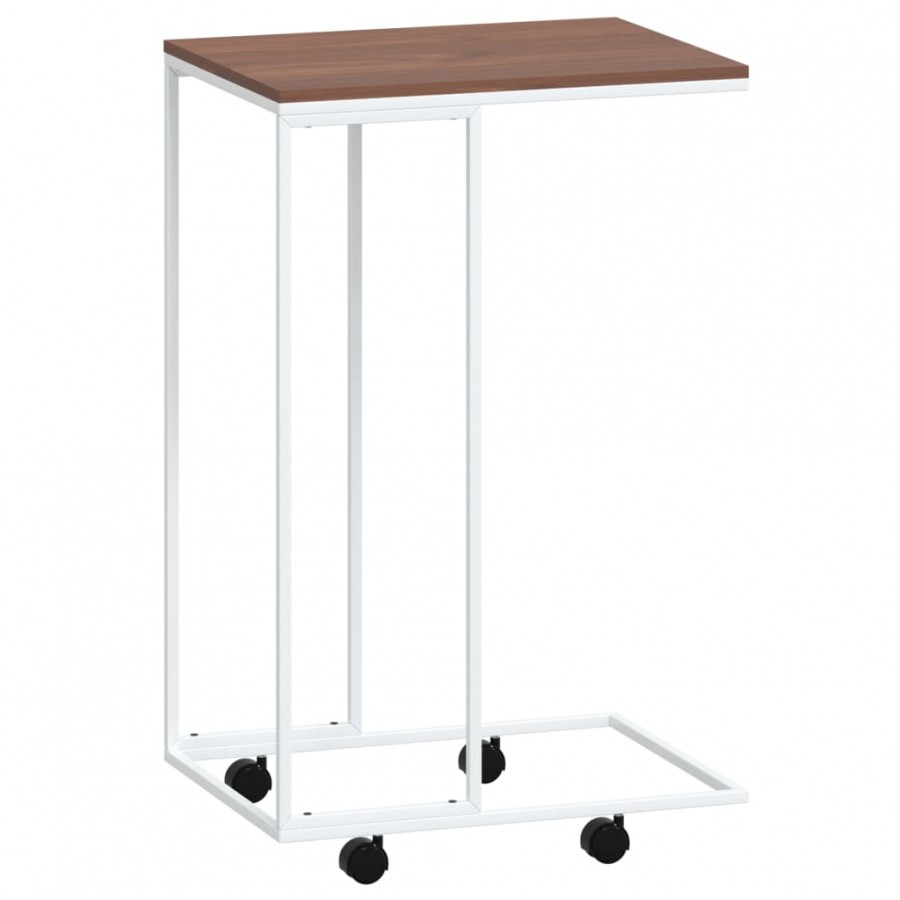 Table d'appoint avec roues Blanc 40x30x63,5cm 