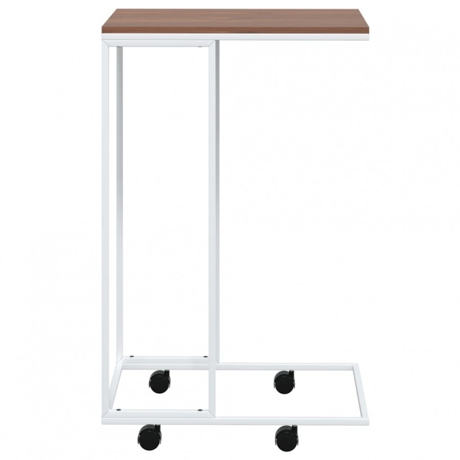 Table d'appoint avec roues Blanc 40x30x63,5cm 