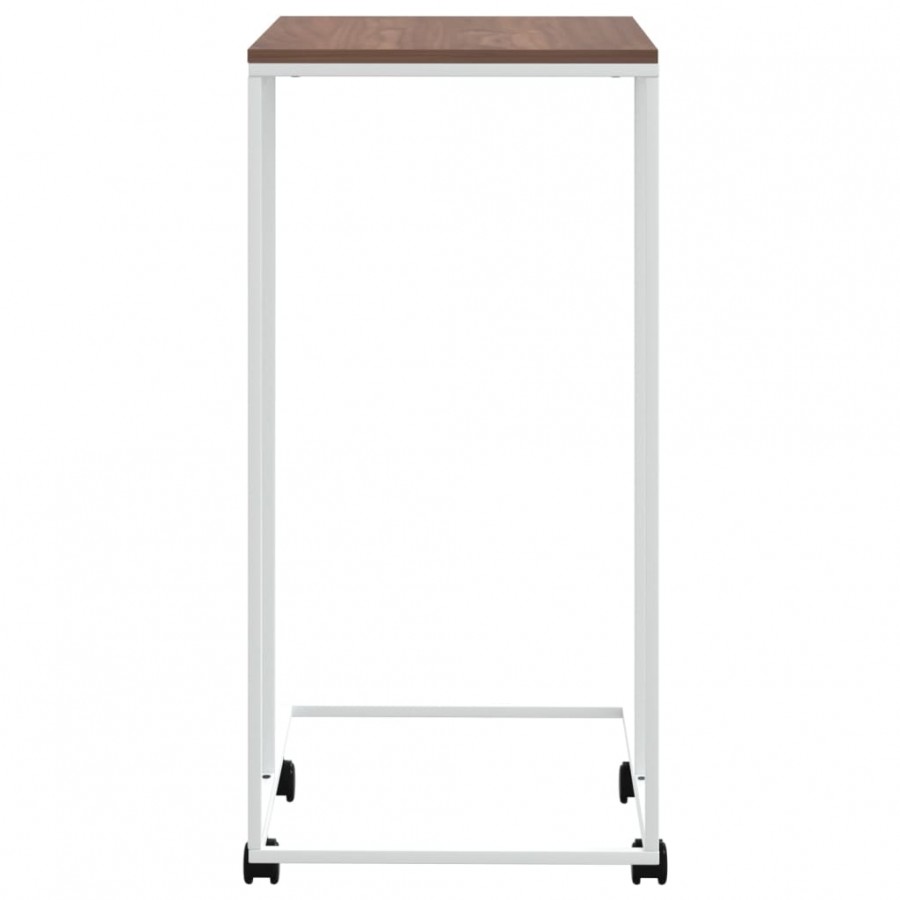 Table d'appoint avec roues Blanc 40x30x63,5cm 
