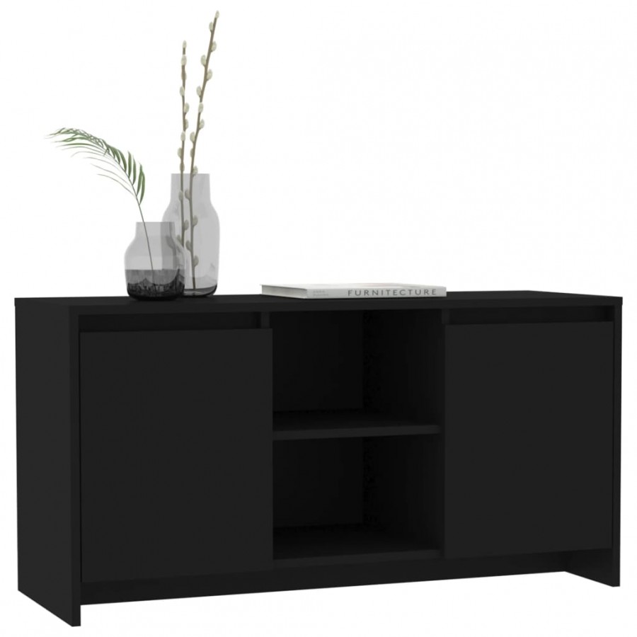 Meuble TV Noir 102x37,5x52,5 cm Aggloméré Meuble TV Noir 102x37,5x52,5 cm Aggloméré