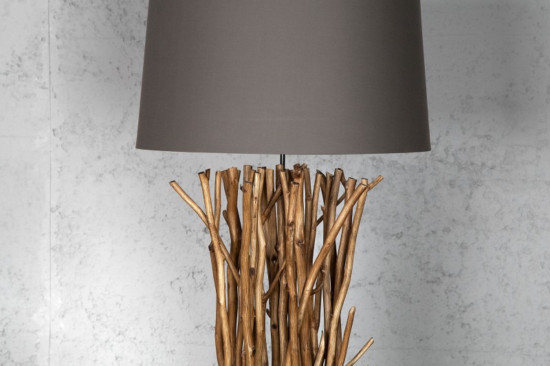 Lampadaire 175 cm en bois flotté coloris marron