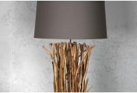 Lampadaire 175 cm en bois flotté coloris marron