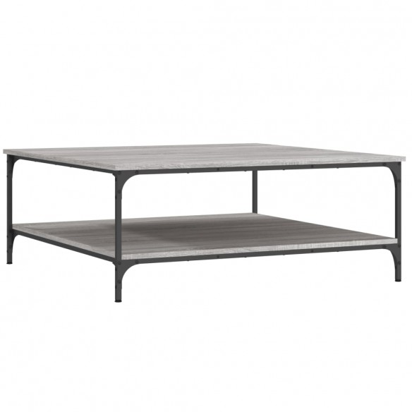 Table basse sonoma gris 100x100x40 cm bois d'ingénierie