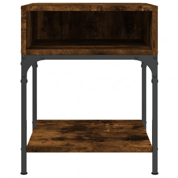 Table de chevet chêne fumé 40x41x50 cm bois d'ingénierie