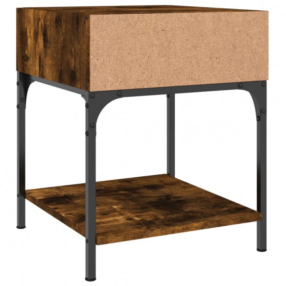Table de chevet chêne fumé 40x41x50 cm bois d'ingénierie