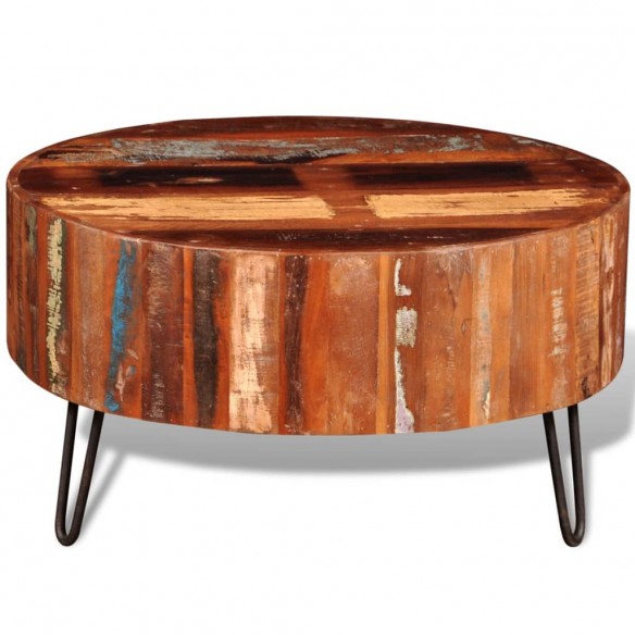 Table basse ronde Bois massif de récupération