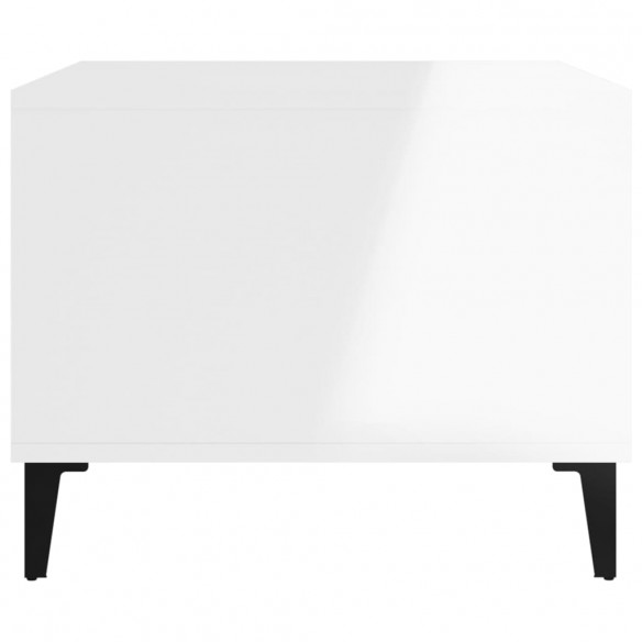 Table basse Blanc brillant 60x50x40 cm Bois d'ingénierie