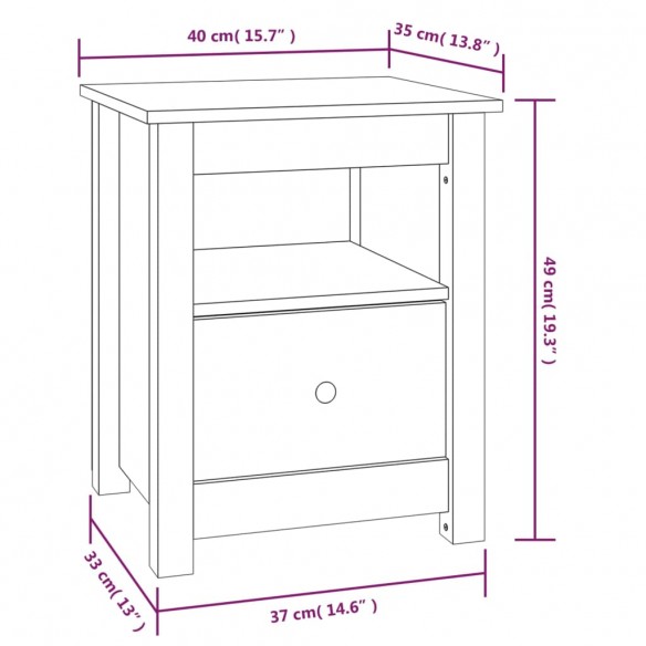 Tables de chevet 2 pcs Blanc 40x35x49 cm Bois de pin massif