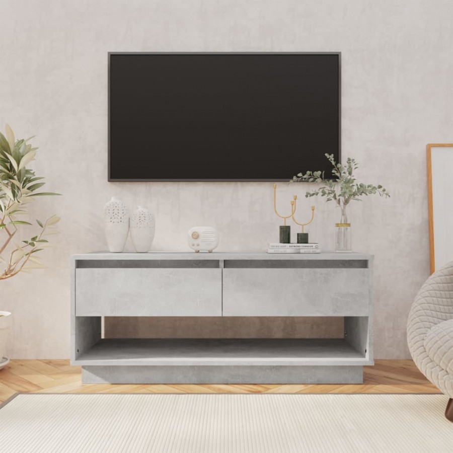 Meuble TV Gris béton 102x41x44 cm Aggloméré