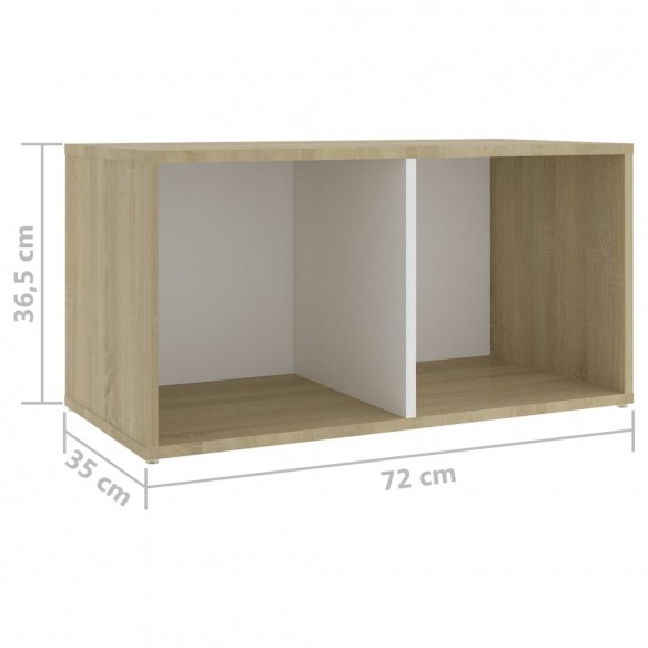 Meubles TV 4 pcs Blanc et chêne sonoma 72x35x36,5 cm Aggloméré