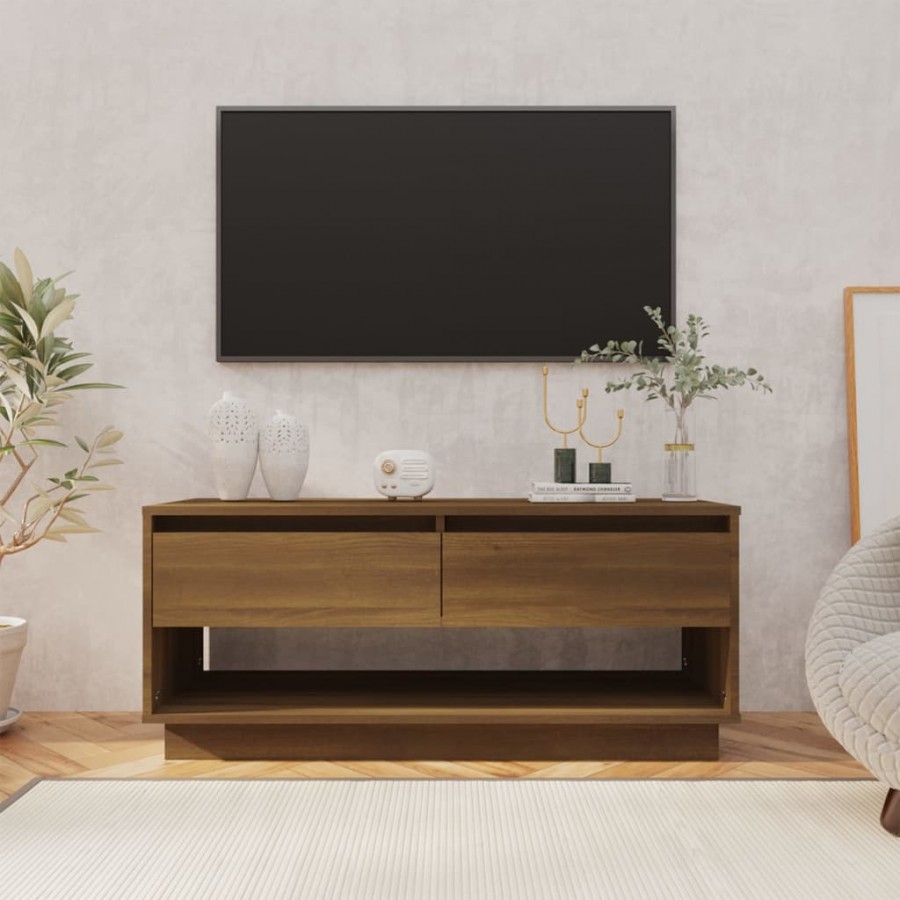 Meuble TV Chêne marron 102x41x44 cm Aggloméré