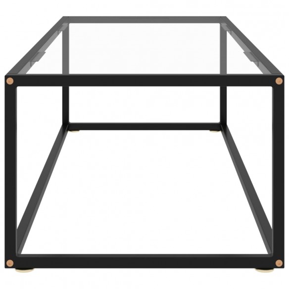 Table basse Noir avec verre trempé 120x50x35 cm