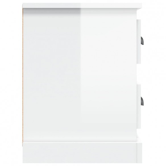 Meuble TV blanc brillant 102x35,5x47,5 cm bois d'ingénierie