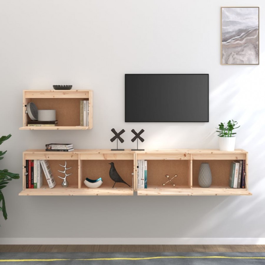 Meubles TV 3 pcs Bois massif de pin Meubles TV 3 pcs Bois massif de pin