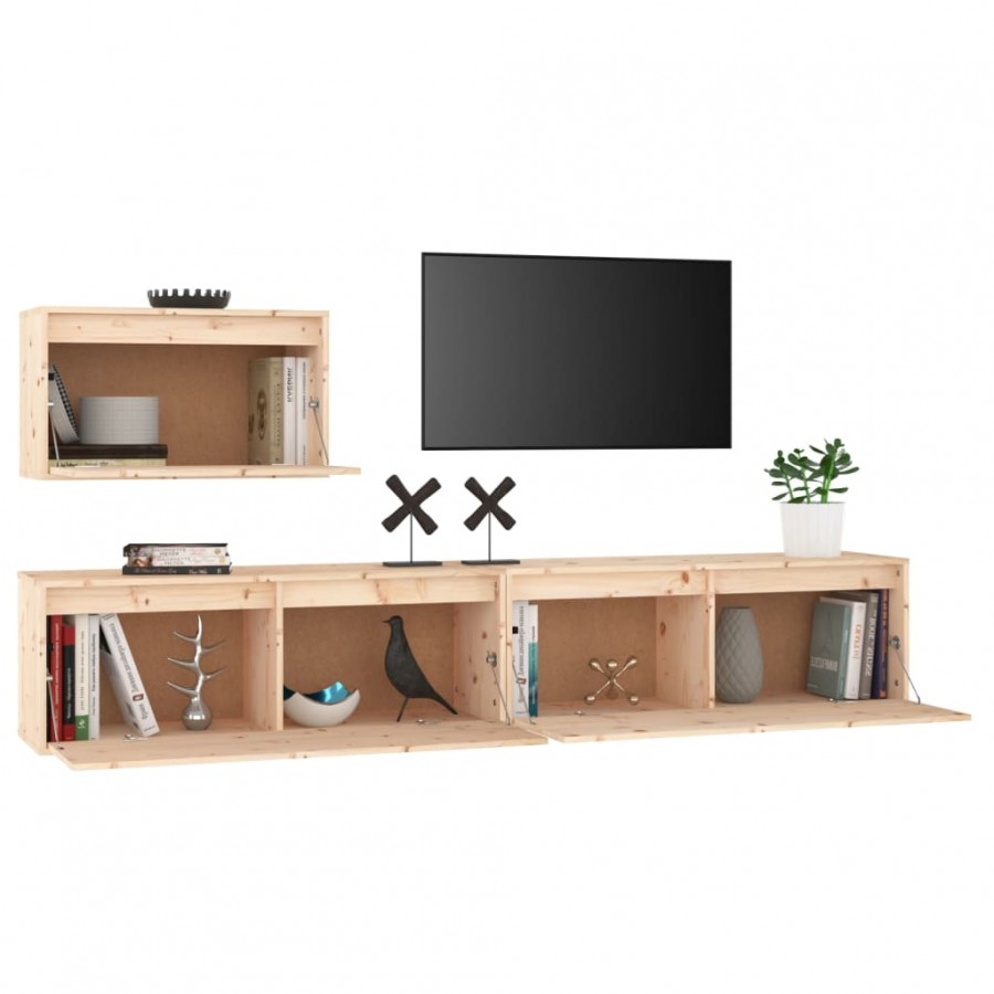 Meubles TV 3 pcs Bois massif de pin Meubles TV 3 pcs Bois massif de pin