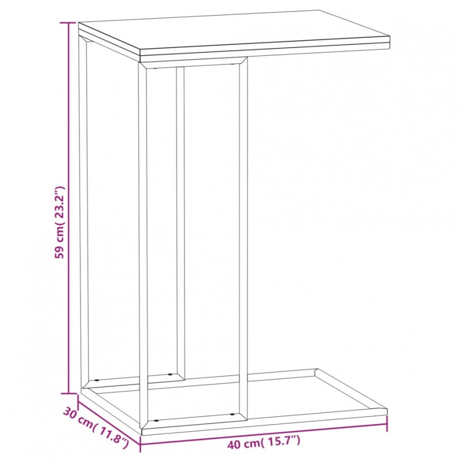 Table d'appoint Noir 40x30x59 cm 