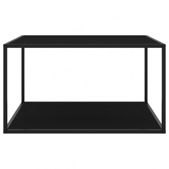 Table basse Noir avec verre noir 90x90x50 cm