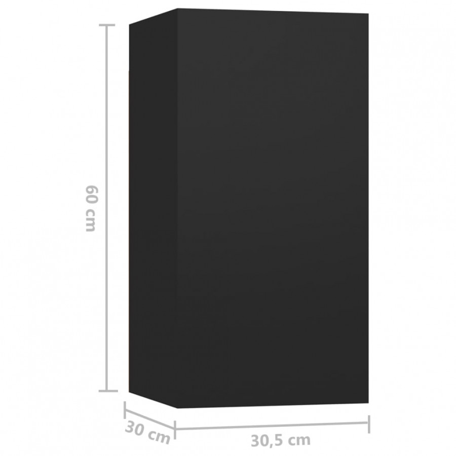 Meubles TV 7 pcs Noir 30,5x30x60 cm Aggloméré Meubles TV 7 pcs Noir 30,5x30x60 cm Aggloméré