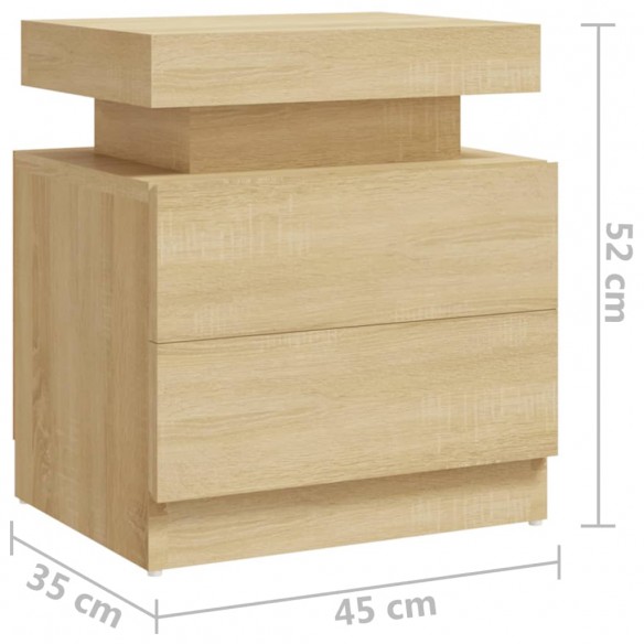 Table de chevet Chêne sonoma 45x35x52 cm Aggloméré