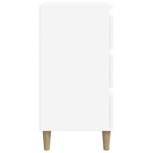 Table de chevet blanc 40x35x70 cm bois d’ingénierie
