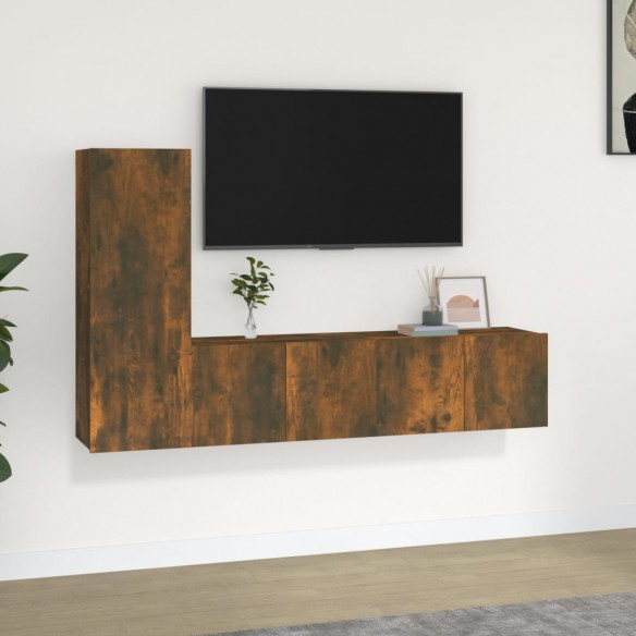 Ensemble de meubles TV 3 pcs Chêne fumé Bois d'ingénierie