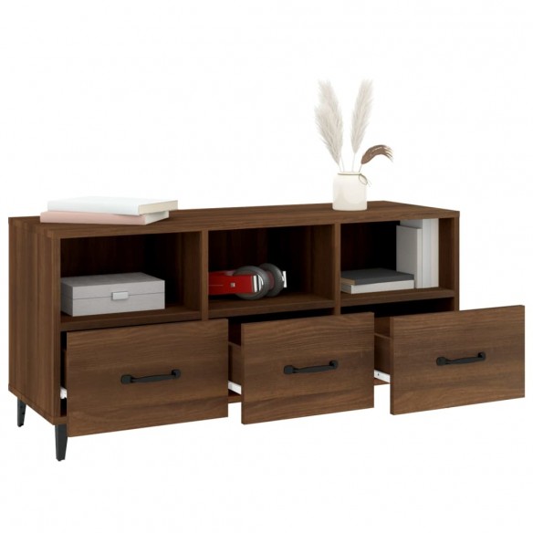 Meuble TV Chêne marron 102x35x50 cm Bois d'ingénierie