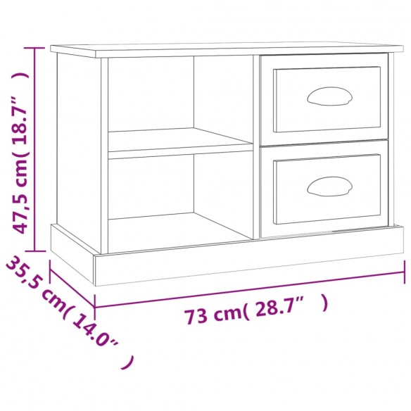 Meuble TV chêne sonoma 73x35,5x47,5 cm bois d'ingénierie