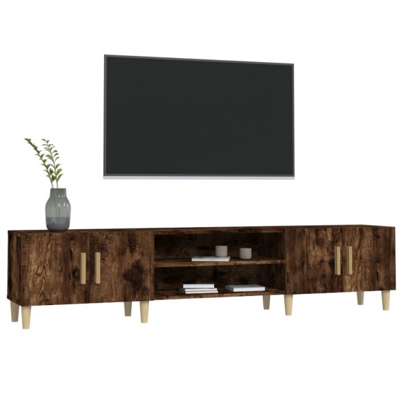 Meuble TV chêne fumé 180x31,5x40 cm bois d'ingénierie