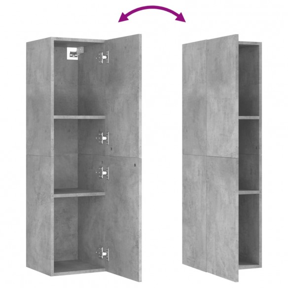 Meubles TV 2 pcs Gris béton 30,5x30x110 cm Aggloméré