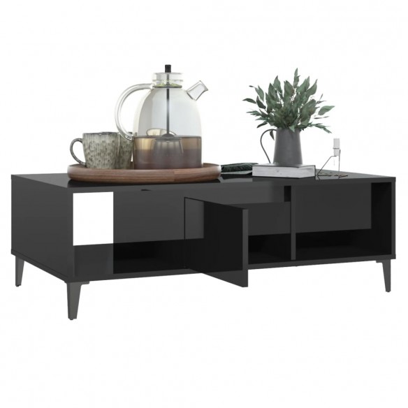 Table basse Noir brillant 103,5x60x35 cm Aggloméré